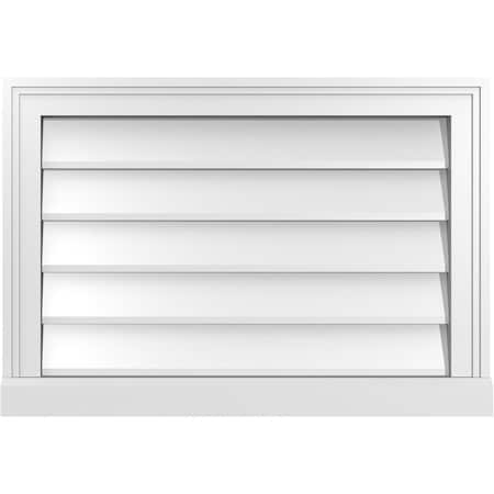 Ekena Millwork Vertical Surface Mount PVC Gable Vent w/ 2"W x 2"H , Brickmould Sill Frame, 26"W x 18"H GVPVE26X1803SN